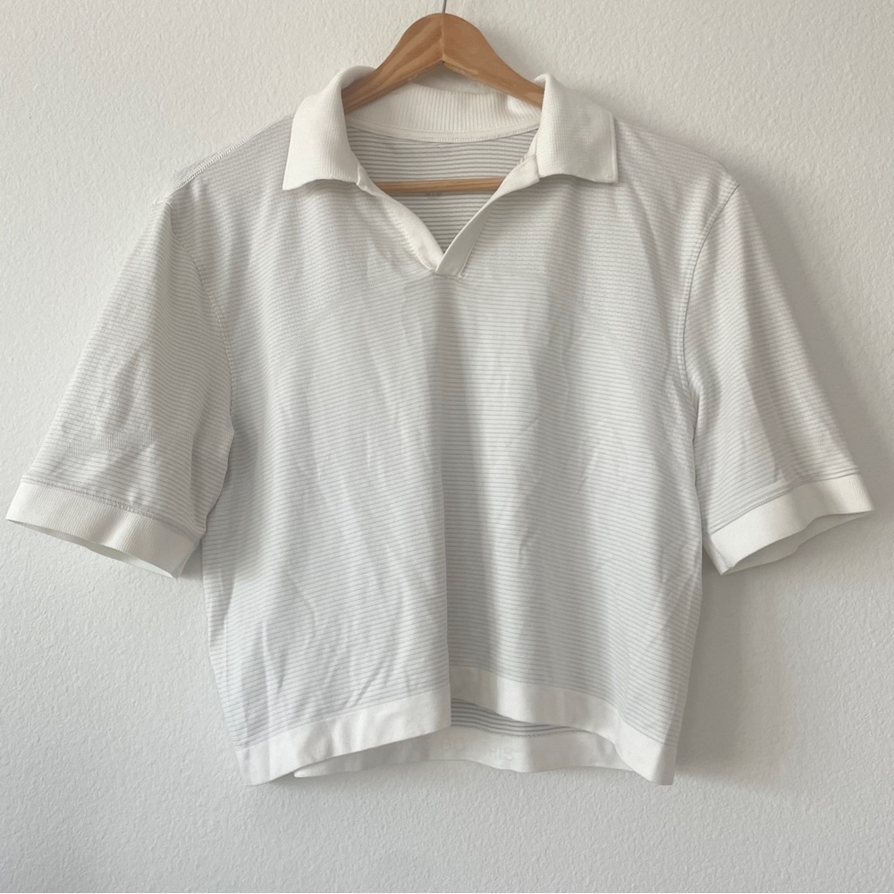 Lululemon Striped Short Sleeve Polo Shirt